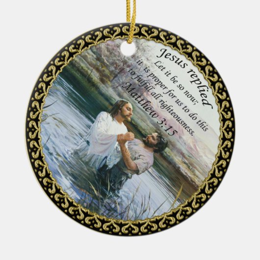 Beeld van de doop van Jezus Christus twee Keramisch Ornament (Voorkant)