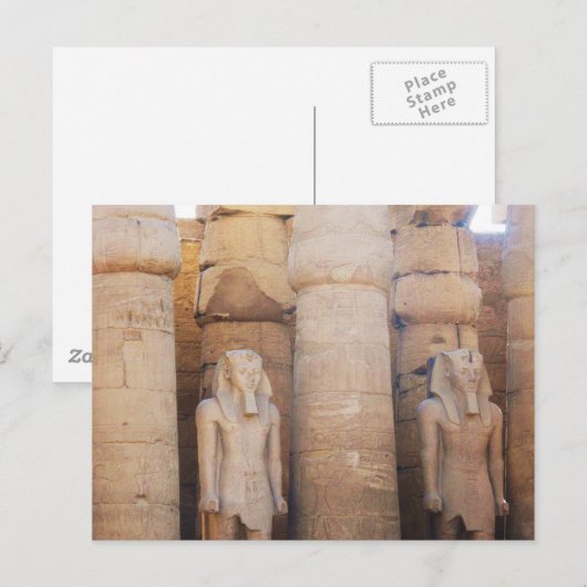 beeld van de farao Ramses II, Luxor Temple Briefkaart (Voorkant / Achterkant)