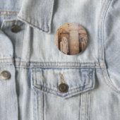 beeld van de farao Ramses II, Luxor Temple Ronde Button 5,7 Cm (In situ)