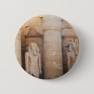 beeld van de farao Ramses II, Luxor Temple Ronde Button 5,7 Cm