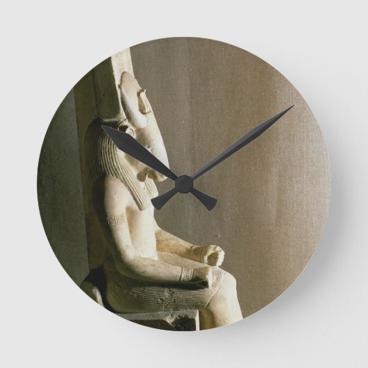 beeld van de god Montu met het hoofd van een stier Ronde Klok (Voorkant)