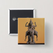 beeld van de hindoe God Ganesh Vierkante Button 5,1 Cm (Voorkant /achterkant)