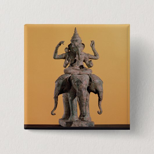 beeld van de hindoe God Ganesh Vierkante Button 5,1 Cm (Voorkant)