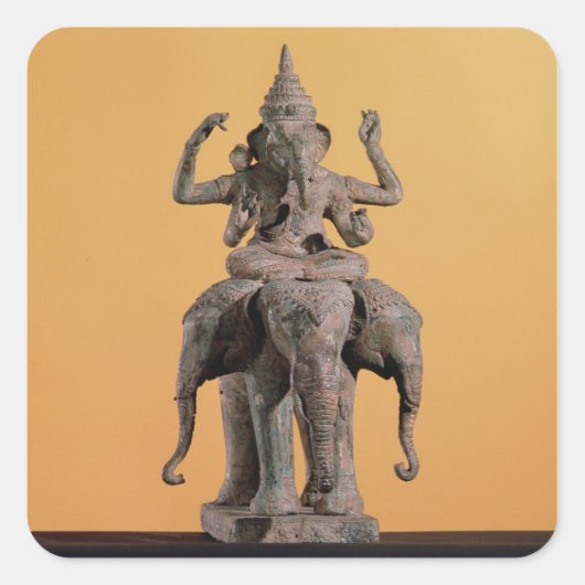 beeld van de hindoe God Ganesh Vierkante Sticker (Voorkant)