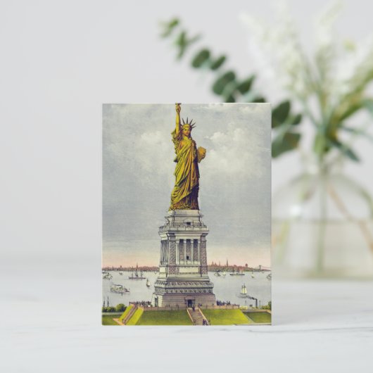  beeld van de reis van Liberty New York Briefkaart (Staand voorkant)