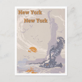 beeld van de reis van Liberty New York Briefkaart