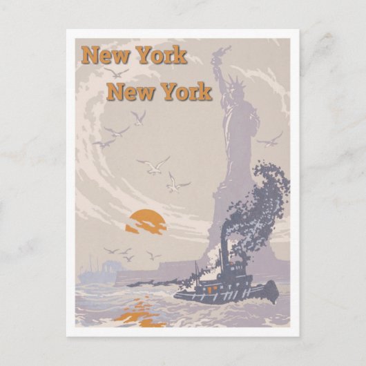  beeld van de reis van Liberty New York Briefkaart (Voorkant)