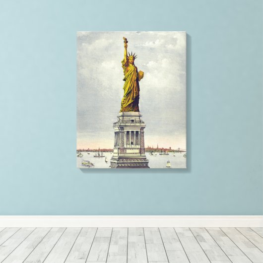 beeld van de reis van Liberty New York Canvas Afdruk (Insitu (Houten vloer))