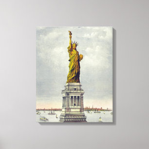  beeld van de reis van Liberty New York Canvas Afdruk