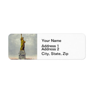 beeld van de reis van Liberty New York Etiket