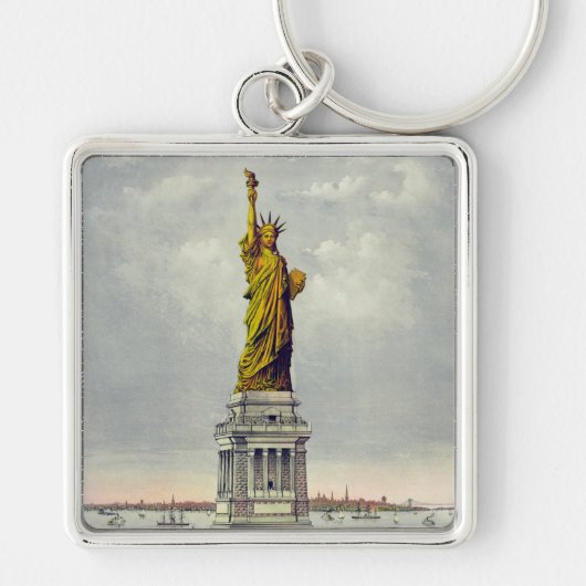  beeld van de reis van Liberty New York Sleutelhanger (Voorkant)