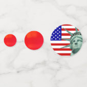 Beeld van de Vrijheid & Amerikaanse Vlag Confetti (Achterkanten)