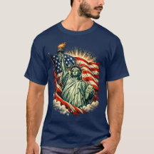 Beeld van de Vrijheid & Amerikaanse Vlag Patriotti