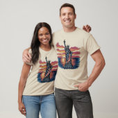 Beeld van de Vrijheid Amerikaanse Vlag T-shirt (Unisex)