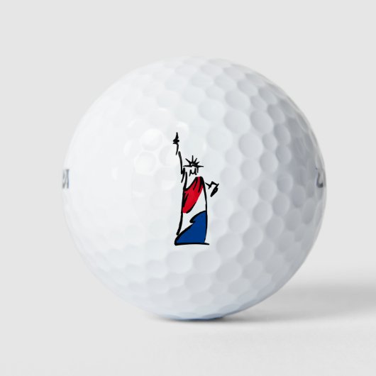 Beeld van de Vrijheid / Dame Vrijheid Strepen Golfballen (Voorkant)
