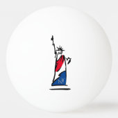 Beeld van de Vrijheid / Dame Vrijheid Strepen Pingpongbal (Achterkant)