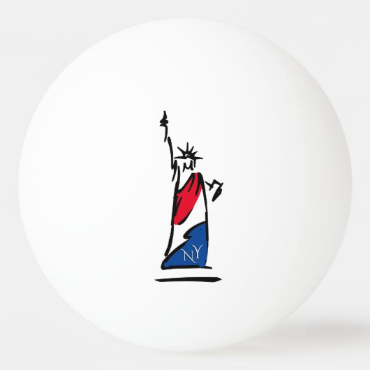 Beeld van de Vrijheid / Dame Vrijheid Strepen Pingpongbal (Voorkant)