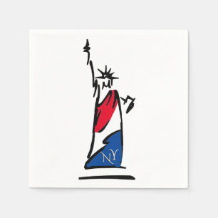 Beeld van de Vrijheid / Dame Vrijheid Strepen Servet
