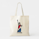 Beeld van de Vrijheid / Dame Vrijheid Strepen Tote Bag (Achterkant)