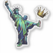 Beeld van de Vrijheid dat Kroon Krikt Sjabloon Kun Sticker (Voorkant)