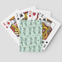 Beeld van de Vrijheid - Groene sterren speelkaarte Pokerkaarten