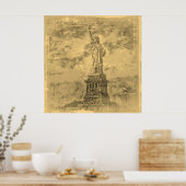  beeld van de vrijheid in het Poster van New York (Keuken)