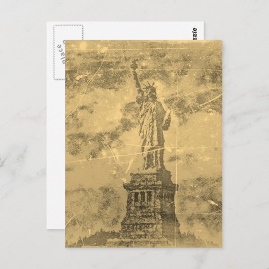  beeld van de vrijheid in New York #2 - Briefkaart (Voorkant / Achterkant)