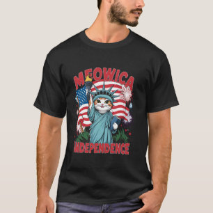 Beeld van de Vrijheid Kat Meowica Onafhankelijkhei T-shirt