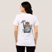 Beeld van de Vrijheid Kat Parodie Tri-Blend Shirt (Achterkant volledig)