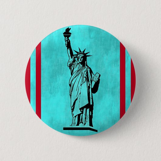 Beeld van de Vrijheid Knop Ronde Button 5,7 Cm (Voorkant)
