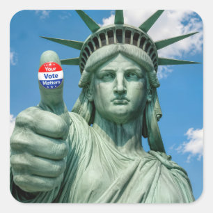 Beeld van de Vrijheid met Sticker voor Verkiezinge