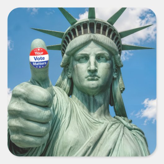Beeld van de Vrijheid met Sticker voor Verkiezinge (Voorkant)