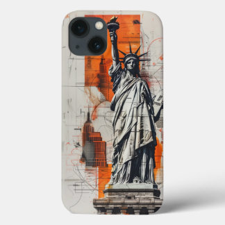 Beeld van de Vrijheid: Modern Architecturaal Blauw Case-Mate iPhone Case