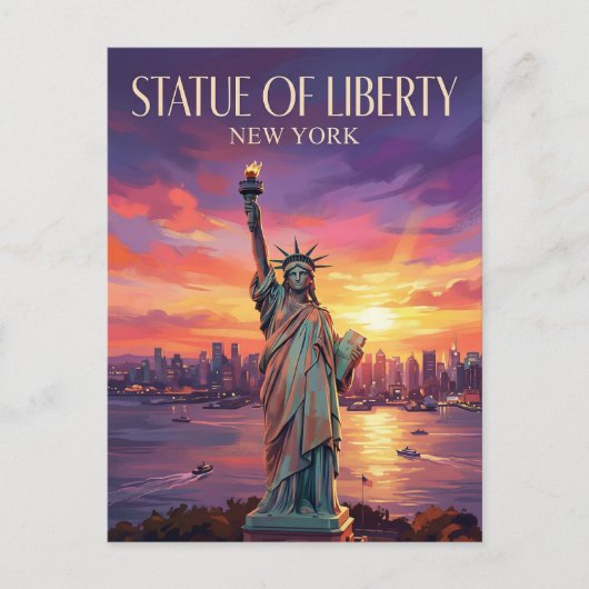 Beeld van de Vrijheid New York Briefkaart (Voorkant)
