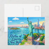 Beeld van de Vrijheid, New York Briefkaart (Voorkant / Achterkant)