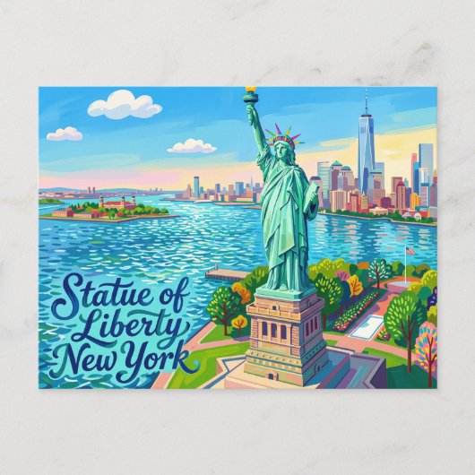 Beeld van de Vrijheid, New York Briefkaart (Voorkant)