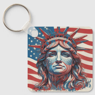 Beeld van de Vrijheid New York Patriottisch VS Vri Sleutelhanger