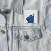 Beeld van de Vrijheid, New York, VS RF) Vierkante Button 5,1 Cm (In situ)