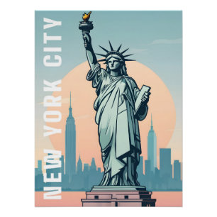 Beeld van de Vrijheid Nieuw York Reisposter Perfect Poster