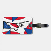 Beeld van de Vrijheid NY Rood Wit en Blauw Bagagelabel (Achterkant horizontaal)