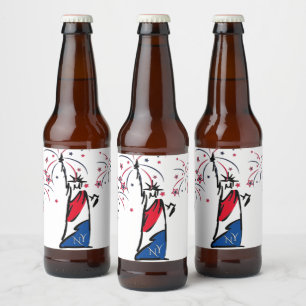 Beeld van de Vrijheid NY Rood Wit en Blauw Bier Etiket