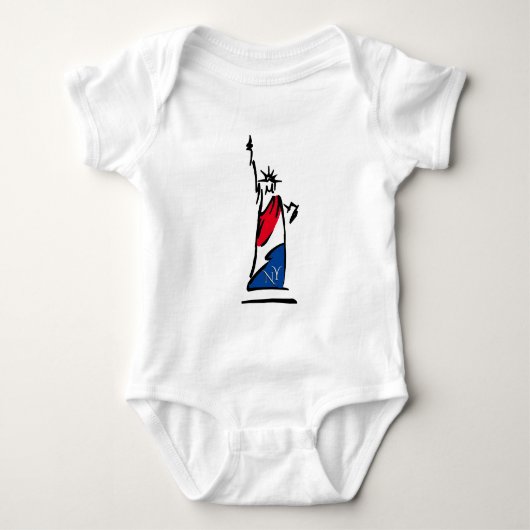 Beeld van de Vrijheid NY Rood Wit en Blauw Romper (Voorkant)