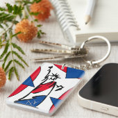 Beeld van de Vrijheid NY Rood Wit en Blauw Sleutelhanger (Voorkant Rechts)