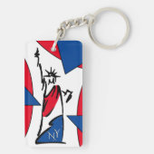 Beeld van de Vrijheid NY Rood Wit en Blauw Sleutelhanger (achterkant)