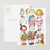 Beeld van de Vrijheid Oom Sam George Washington Po Briefkaart (Voorkant / Achterkant)