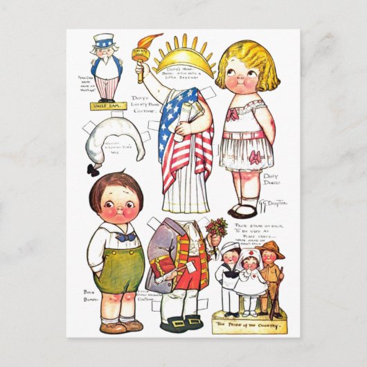 Beeld van de Vrijheid Oom Sam George Washington Po Briefkaart (Voorkant)