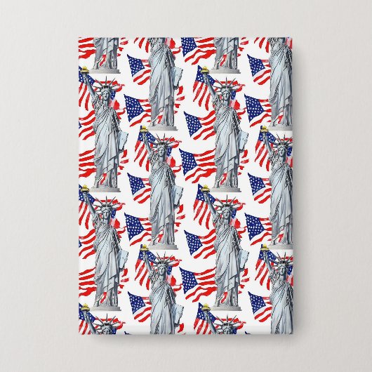 Beeld van de Vrijheid, Patriottisch Amerika Button (Voorkant)
