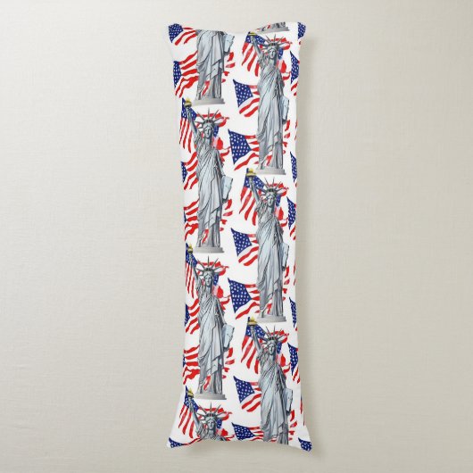 Beeld van de Vrijheid, Patriottisch Amerika Lichaamskussen (Voorkant Verticaal)