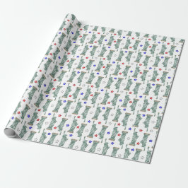 Beeld van de Vrijheid - Patriottische Sterren Inpa Cadeaupapier