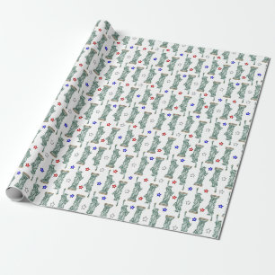 Beeld van de Vrijheid - Patriottische Sterren Inpa Cadeaupapier